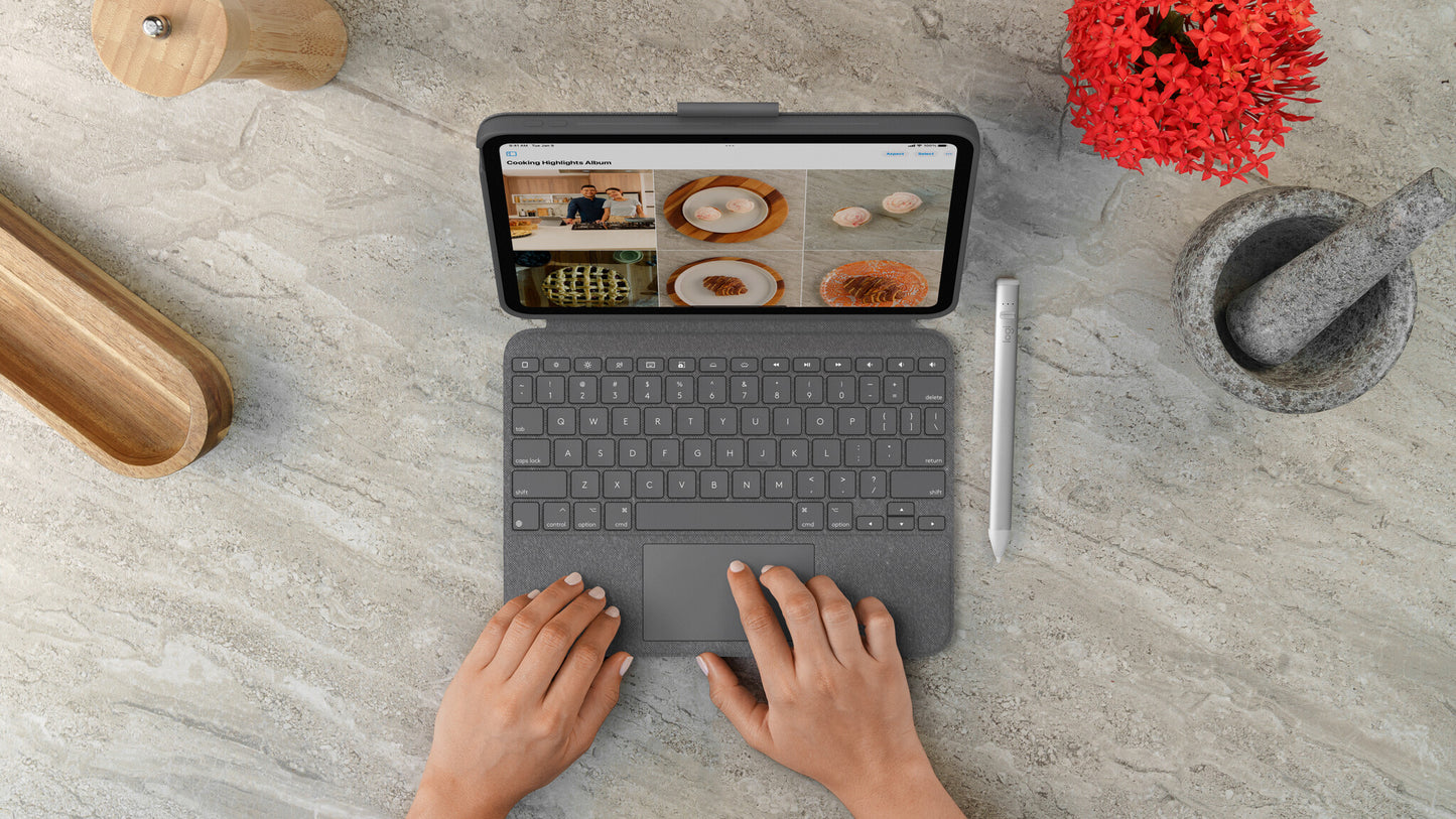 Logitech 920-011382 tangentbord för mobila enheter QWERTY Amerikanskt internationellt Smart Connector Grå