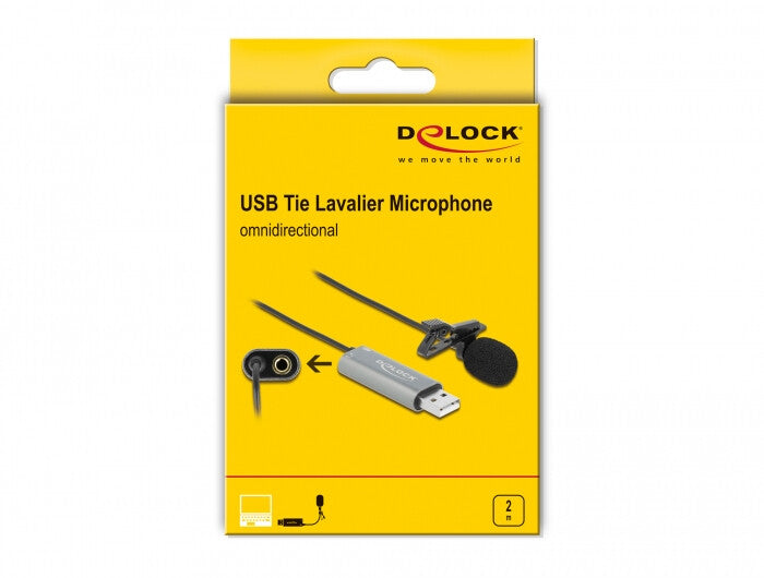 DeLOCK 66638 mikrofoner Svart Lavaliermikrofon/mygga