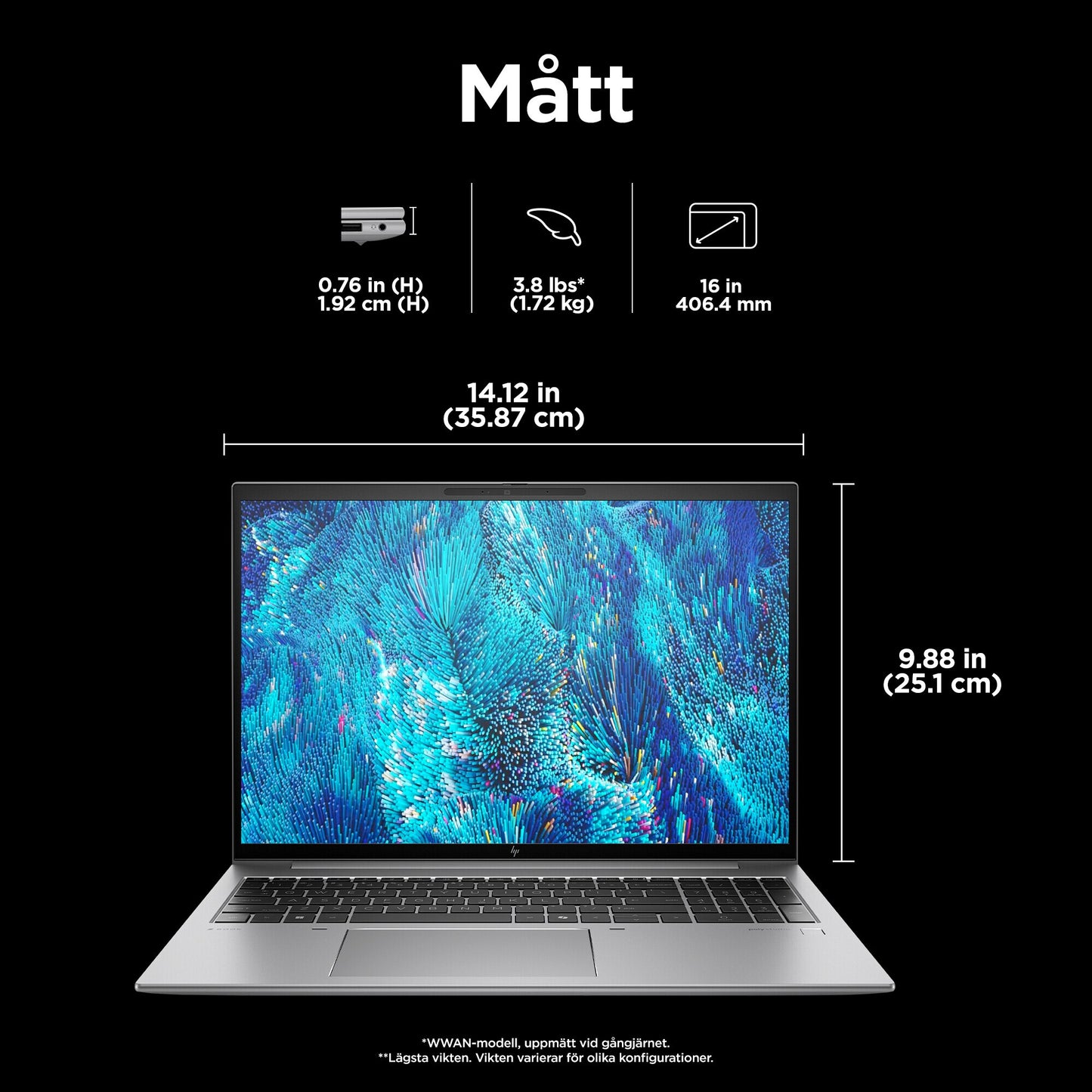 HP ZBook Firefly G11 Intel Core Ultra 7 155H Mobil arbetsstation 40,6 cm (16") Pekskärm WUXGA 32 GB DDR5-SDRAM 1 TB SSD Wi-Fi 6E (802.11ax) Windows 11 Pro AI PC Silver