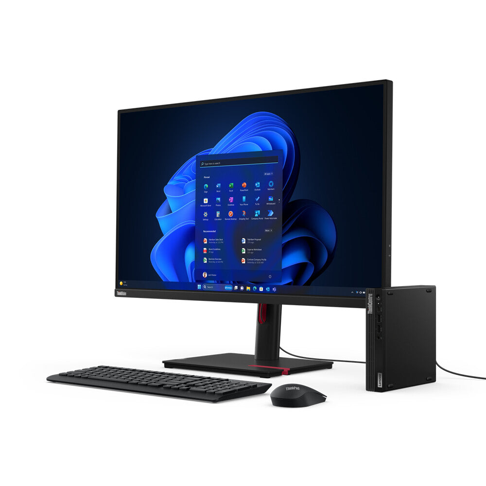 Lenovo ThinkCentre M70q Gen 5 Intel® Core™ i3 i3-14100T 8 GB DDR5-SDRAM 256 GB SSD Windows 11 Pro Mini PC Mini-PC Svart