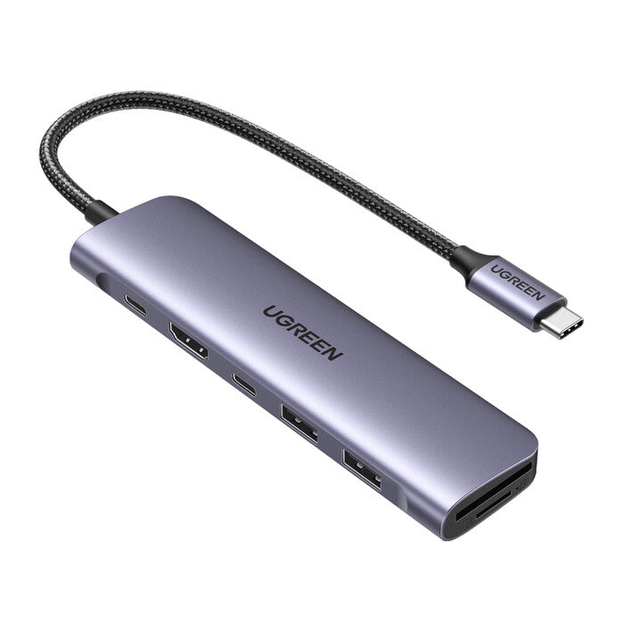 Ugreen 15214 dockningsstationer för bärbara datorer Kabel USB 3.2 Gen 1 (3.1 Gen 1) Type-C lila, Metallisk