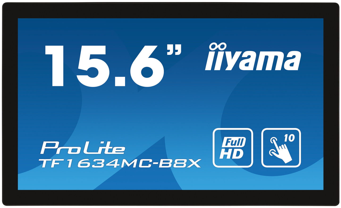 iiyama ProLite TF1634MC-B8X platta pc-skärmar 39,6 cm (15.6") 1920 x 1080 pixlar Full HD LED Pekskärm Flera användare Svart