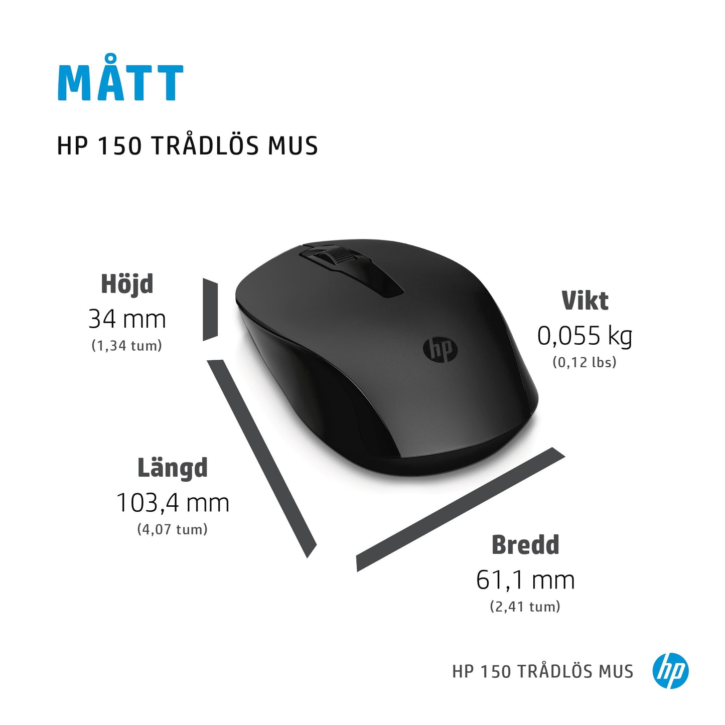 HP 150 trådlös mus