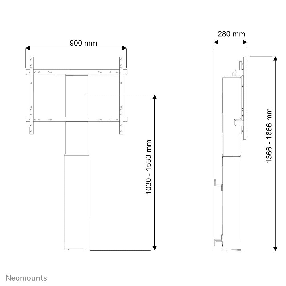 Neomounts PLASMA-W2250SILVER tv-fäste 2,54 m (100") Silver