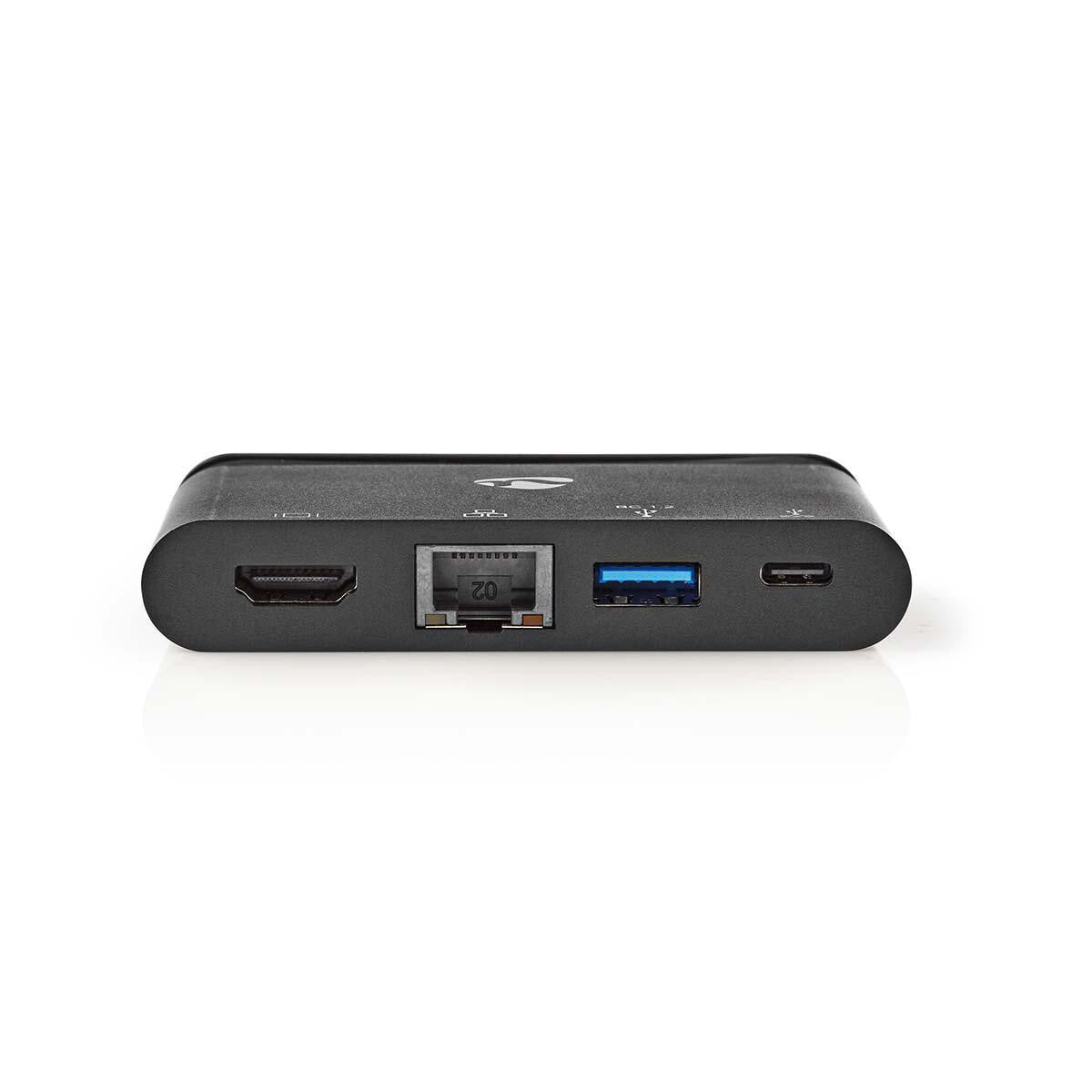 Nedis TCARF260BK dockningsstationer för bärbara datorer USB 3.2 Gen 1 (3.1 Gen 1) Type-C Svart
