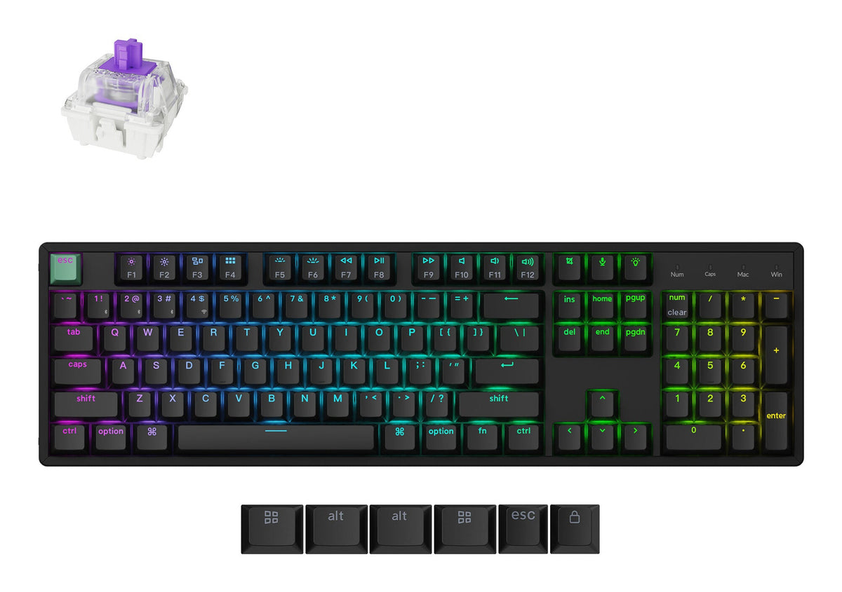 Keychron K10 HE tangentbord Spela USB + RF Wireless + Bluetooth QWERTY Engelsk Svart