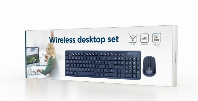 Gembird KBS-WCH-03 tangentbord Mus inkluderad Universal Trådlös RF + USB QWERTY Engelsk Svart