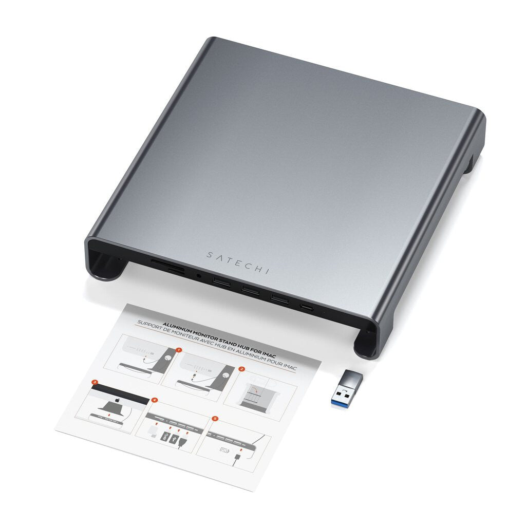Satechi ST-AMSHM dockningsstationer för bärbara datorer USB 3.2 Gen 1 (3.1 Gen 1) Type-C Grå