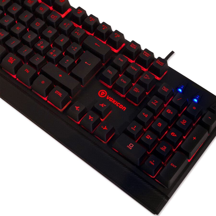 Voxicon Gaming GR8-10 tangentbord Spela USB QWERTY Nordic Svart