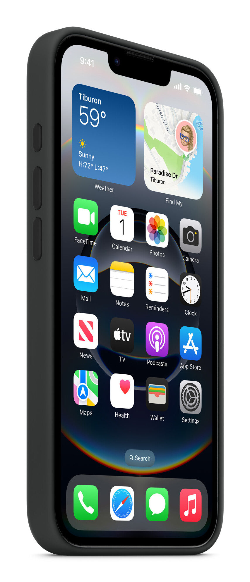 Apple MD3N4ZM/A mobiltelefonfodral 15,5 cm (6.1") Omslag Svart Silikonskal till iPhone 16e – svart