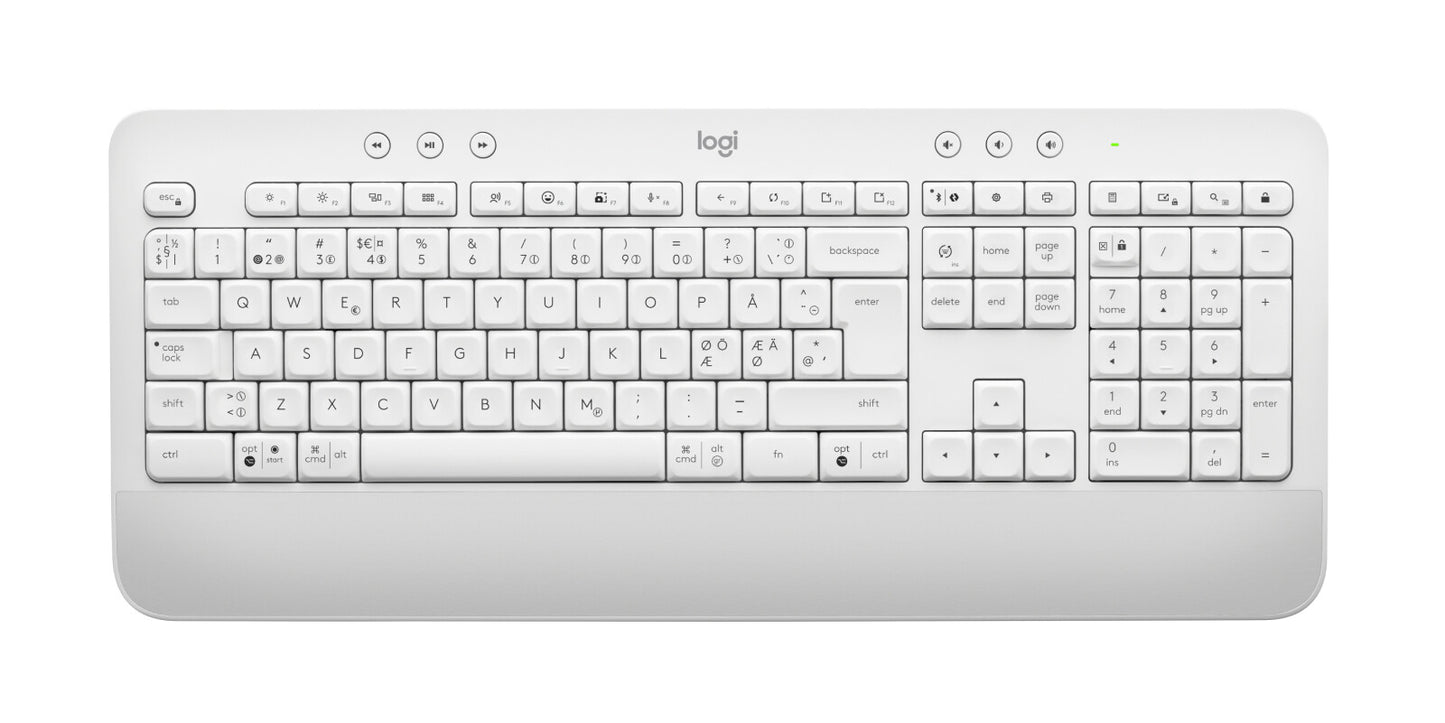 Logitech 920-011038 tangentbord Mus inkluderad Kontor Bluetooth QWERTY Nordic Vit