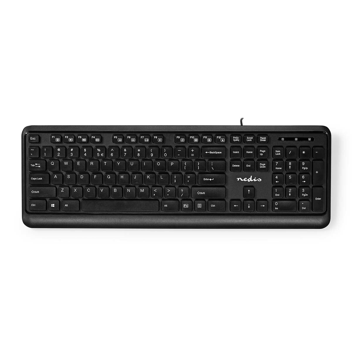 Nedis KBMU200BKUS tangentbord Kontor USB QWERTY Amerikanskt internationellt Svart