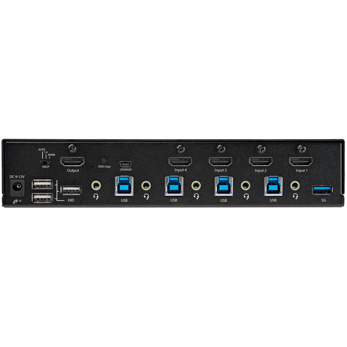 StarTech.com 4-ports HDMI KVM-switch - En skärm 4K 60 Hz Ultra HD HDR - Desktop HDMI 2.0 KVM-switch med 2 portar USB 3.0-hubb (5 Gbit/s) och 4x USB 2.0 HID, ljud - Snabbtangenter för omkoppling - TAA