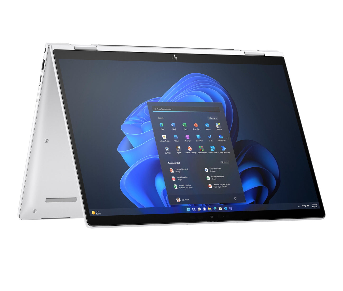 HP Elite x360 1040 G11 Intel Core Ultra 7 155H Hybrid (2-i-1) 35,6 cm (14") Pekskärm WUXGA 32 GB LPDDR5x-SDRAM 1 TB SSD Wi-Fi 6E (802.11ax) Windows 11 Pro AI PC Silver