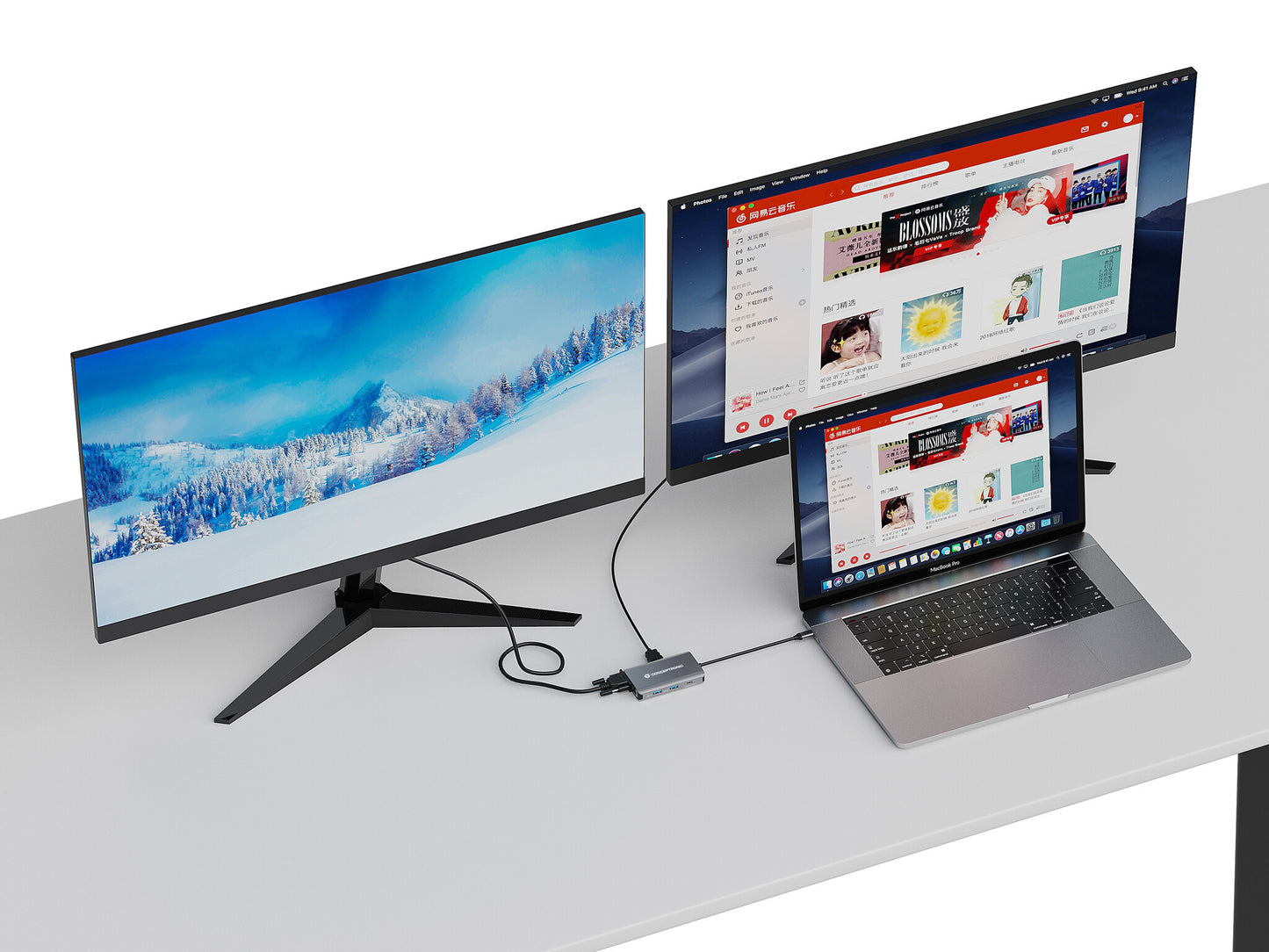 Conceptronic DONN21G dockningsstationer för bärbara datorer Kabel USB 3.2 Gen 1 (3.1 Gen 1) Type-C Grå