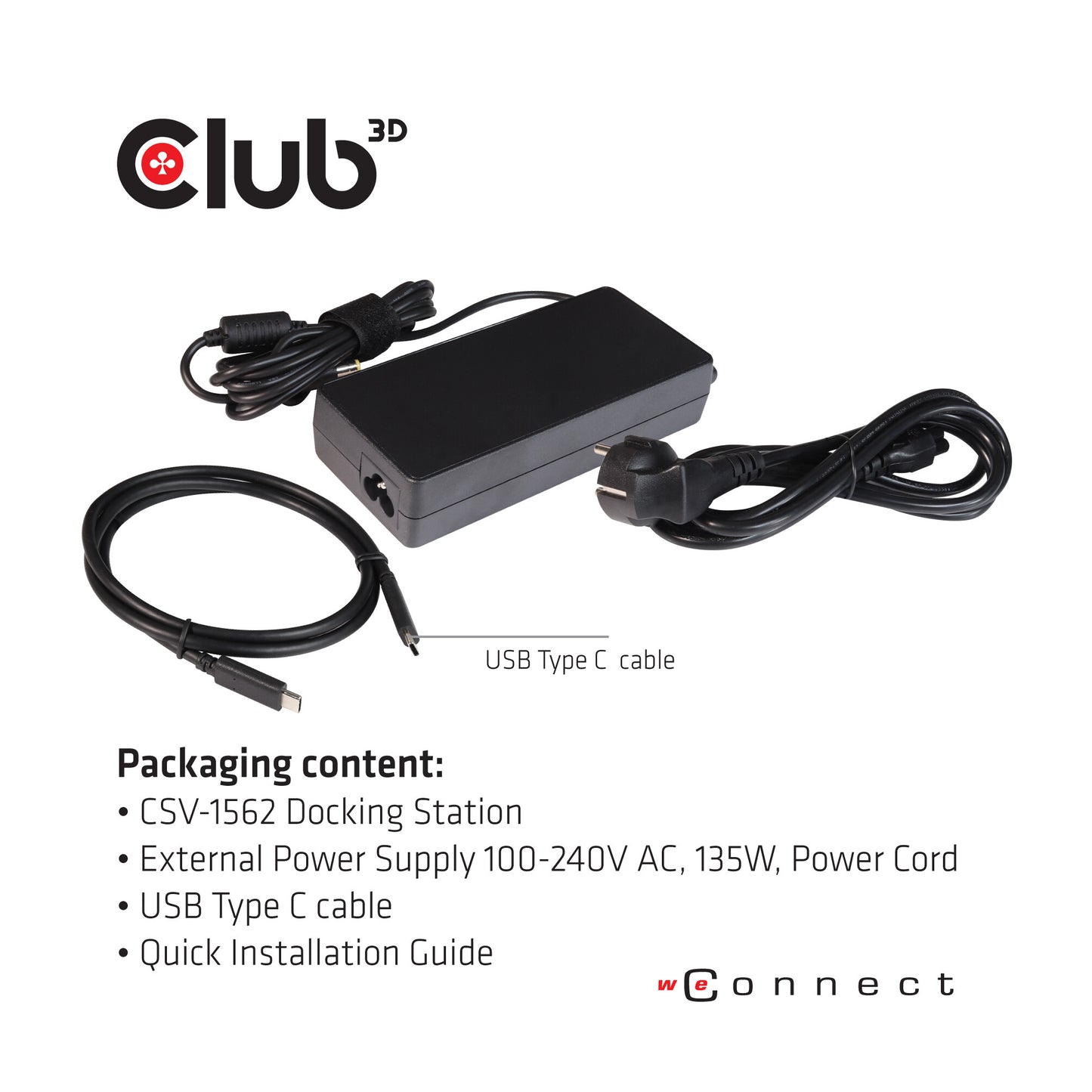 CLUB3D CSV-1562 dockningsstationer för bärbara datorer Dockning USB 3.2 Gen 1 (3.1 Gen 1) Type-C Svart