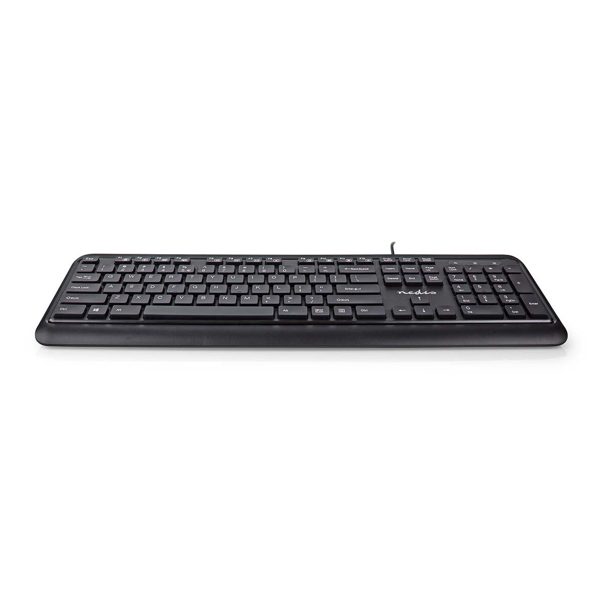 Nedis KBMU200BKUS tangentbord Kontor USB QWERTY Amerikanskt internationellt Svart