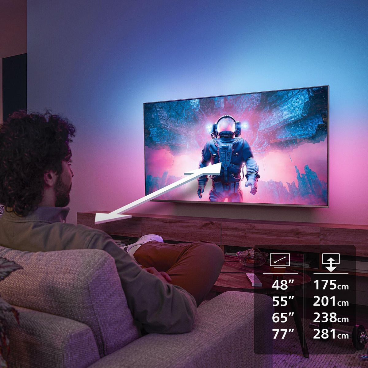 Philips Ambilight 48OLED760/12 TV-apparat 121,9 cm (48") 4K Ultra HD Smart-TV Wi-Fi Grå