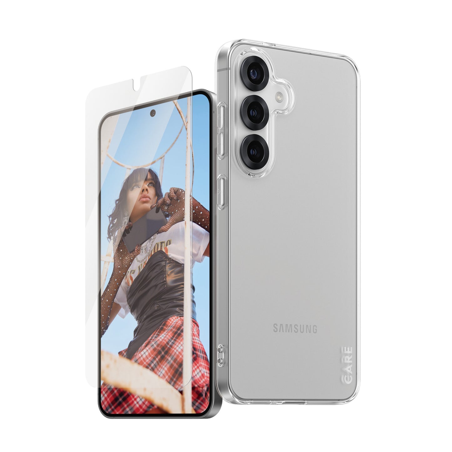PanzerGlass CARE by ® Fashion 2-in-1 Bundle Samsung Galaxy S25 Genomskinligt skärmskydd 1 styck