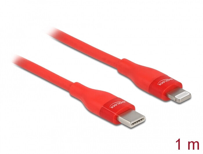 DeLOCK 86634 mobiltelefonkablar Röd 1 m USB C Lightning