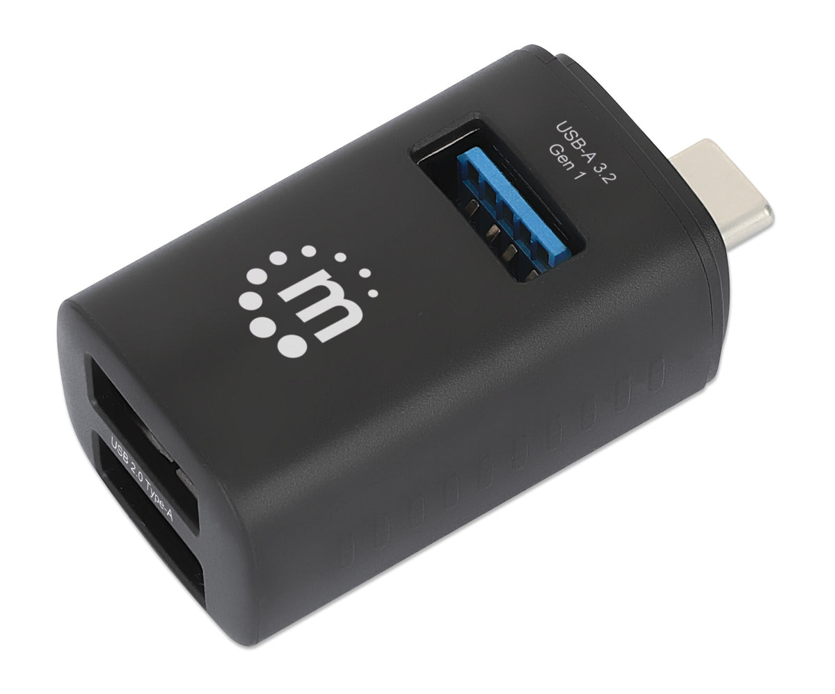 Manhattan 180993 gränssnittshubbar USB 3.2 Gen 1 (3.1 Gen 1) Type-C 5000 Mbit/s Svart