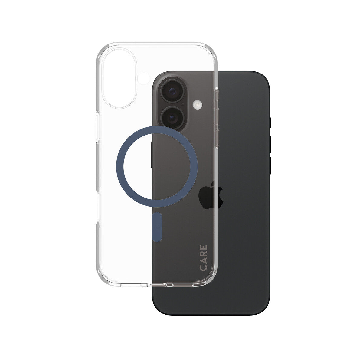 PanzerGlass CARE by ® Flagship Case Transparent Urban Combat w. Blue MagSafe iPhone 16 Plus mobiltelefonfodral Omslag