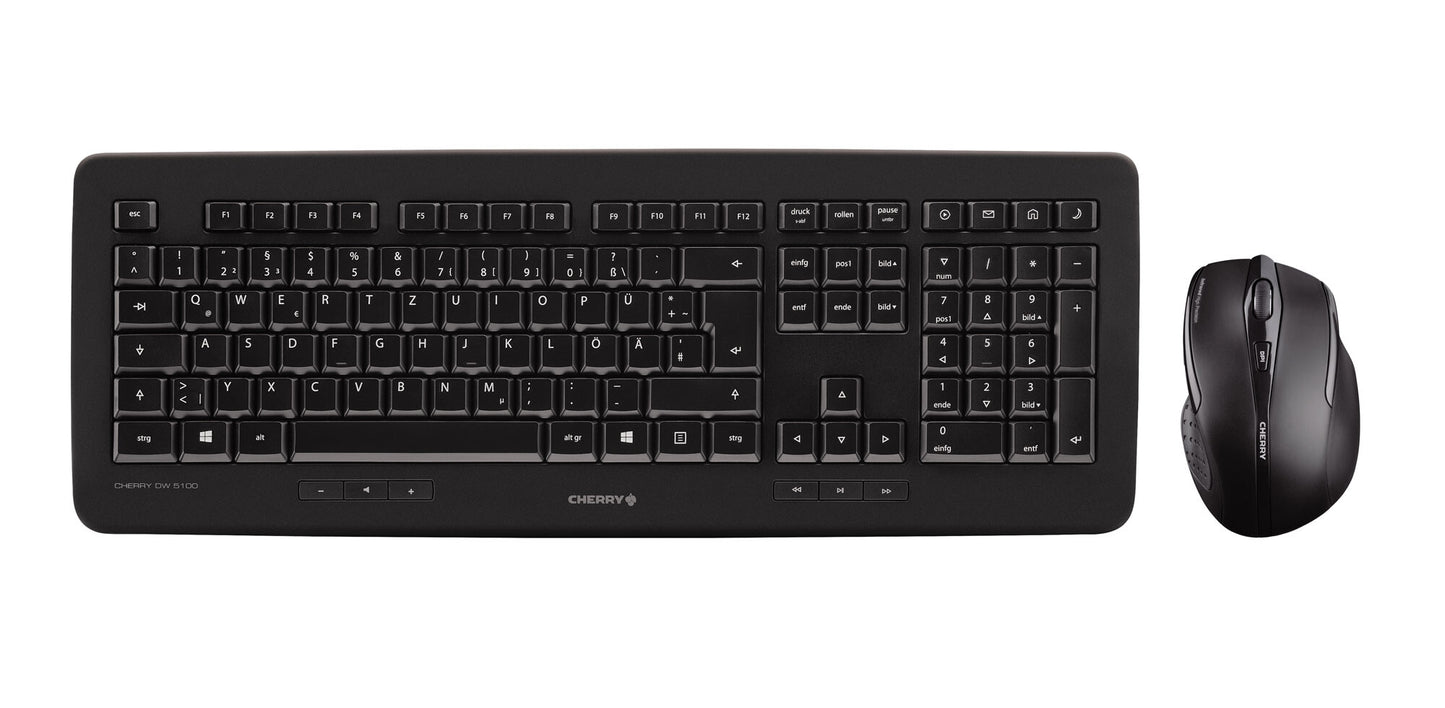 CHERRY DW 5100 tangentbord Mus inkluderad Universal RF Trådlös AZERTY Belgiskt Svart