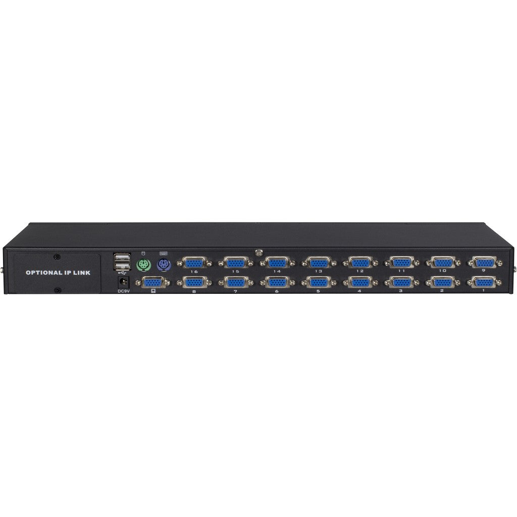 Inter-Tech KVM AS-3116DU VGA KVM-switchar Rackmontering Svart
