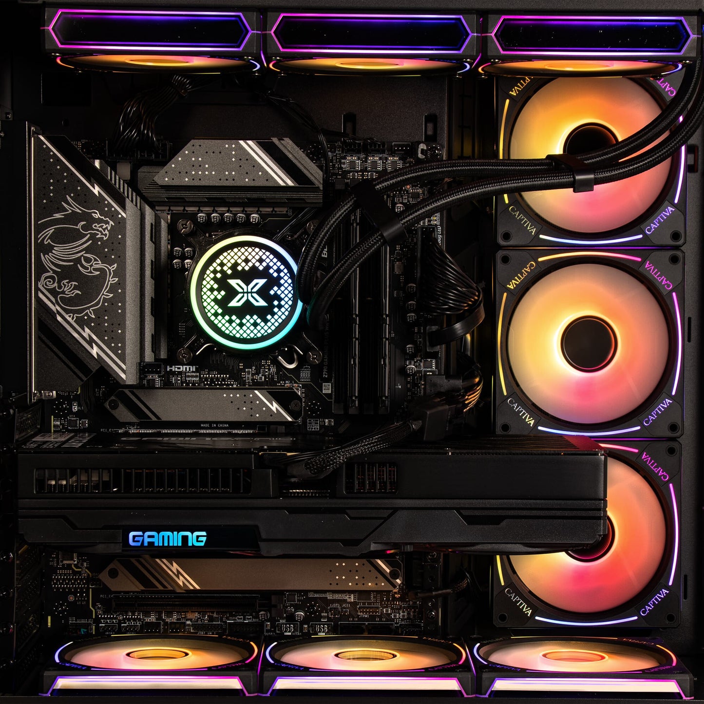 CAPTIVA Highend Gaming I73-925 Intel® Core™ i9 i9-13900KF 64 GB DDR5-SDRAM 2 TB SSD NVIDIA GeForce RTX 4070 Windows 11 Home Skrivbord PC Svart