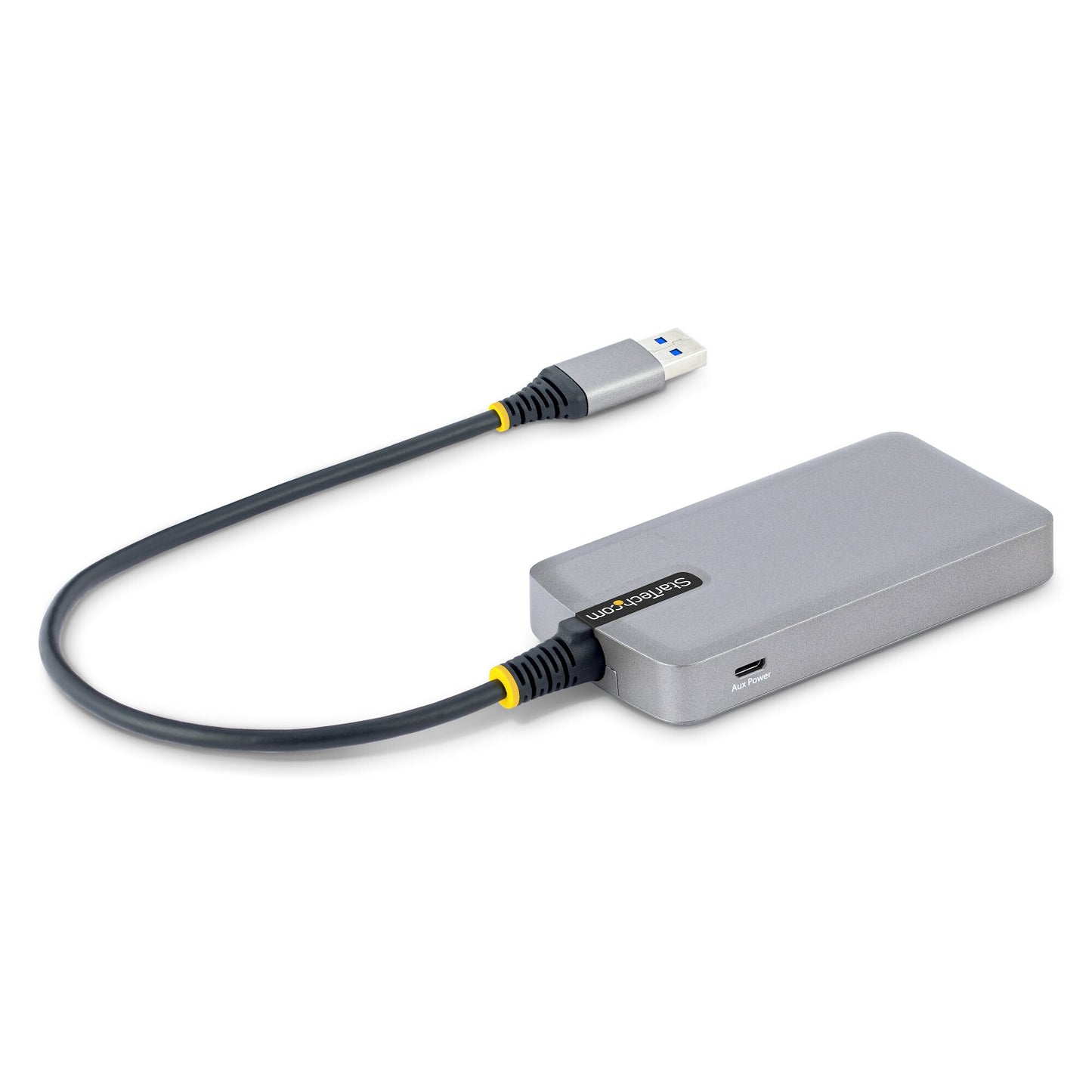 StarTech.com USB-hubb med 3 portar och Ethernet - 3x USB-A-portar - Gigabit Ethernet (RJ-45) - USB 3.0 5 Gbps - Bussdriven - 30 cm lång kabel - Bärbar USB-hubbadapter för bärbar dator med GbE