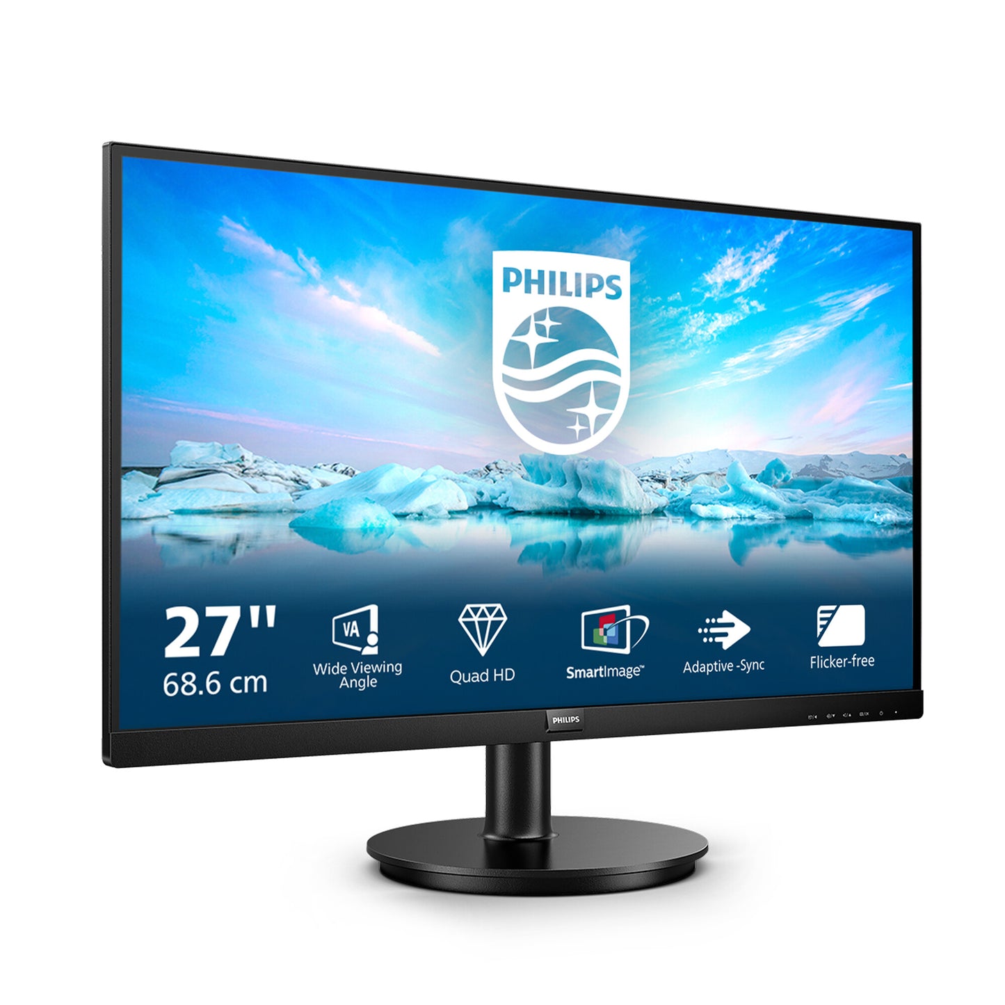 Philips V Line 275V8LA/00 platta pc-skärmar 68,6 cm (27") 2560 x 1440 pixlar Quad HD LED Svart