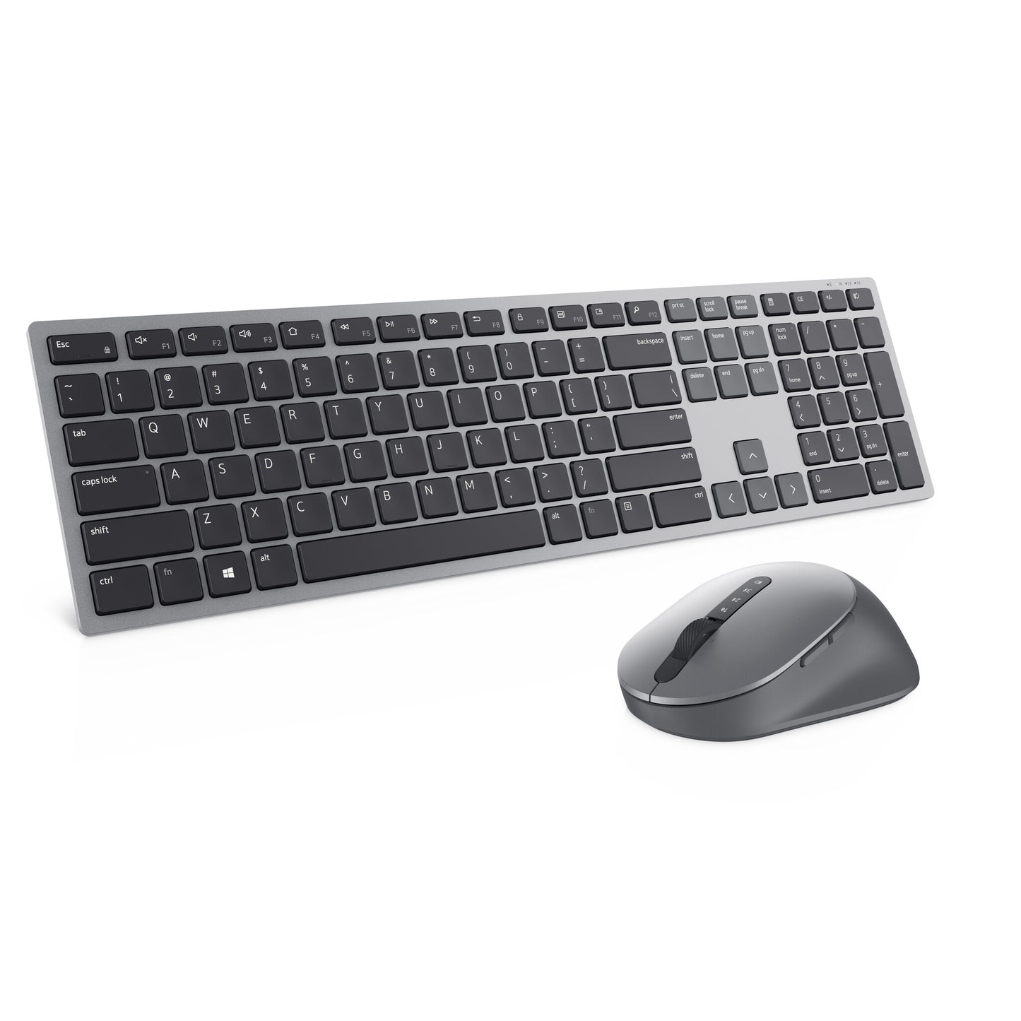 DELL KM7321W tangentbord Mus inkluderad Kontor Trådlös RF + Bluetooth QWERTY Ukrainsk Grå, Titan