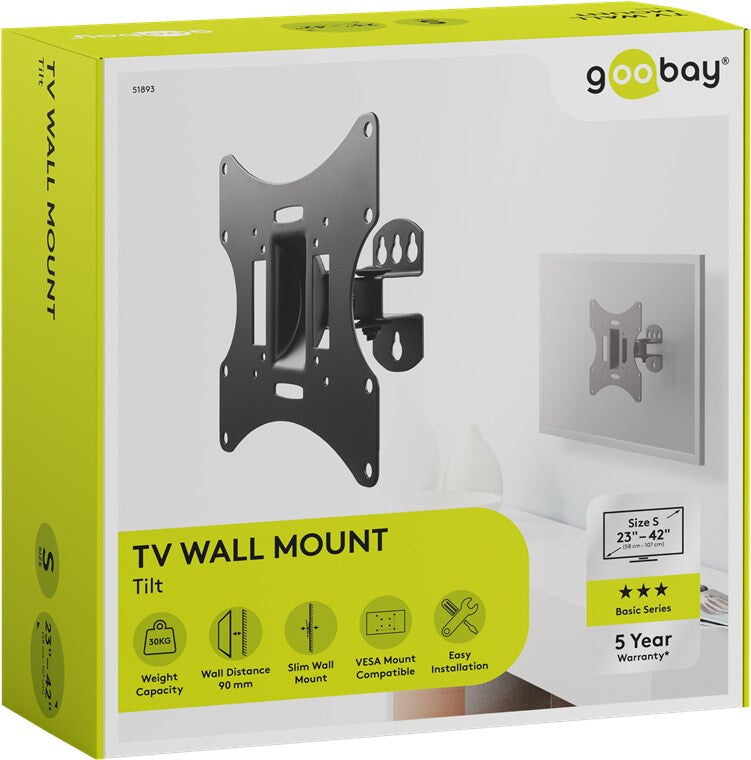 Goobay 51893 tv-fäste 106,7 cm (42") Svart