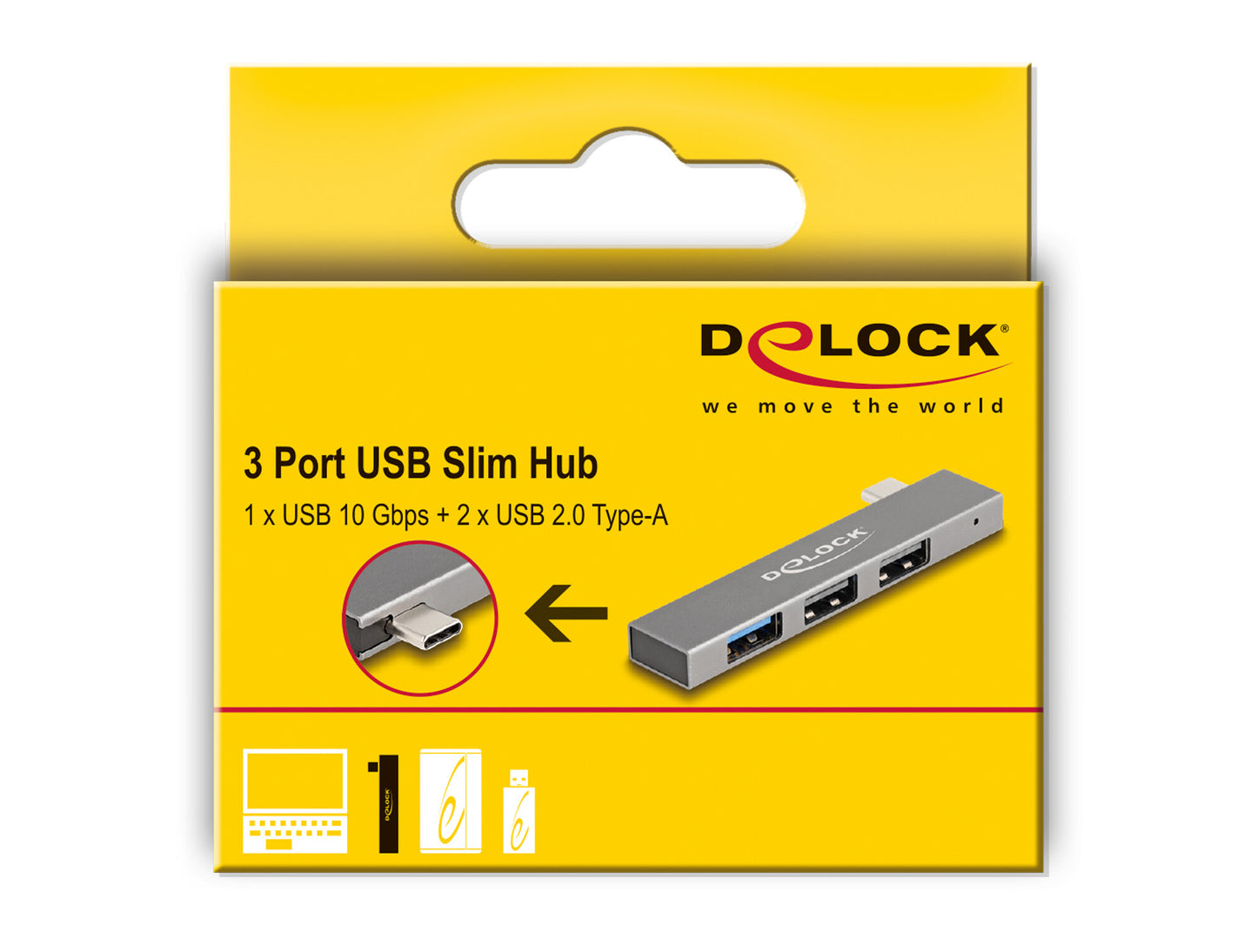 DeLOCK 64274 dockningsstationer för bärbara datorer Dockning USB 3.2 Gen 2 (3.1 Gen 2) Type-C Grå