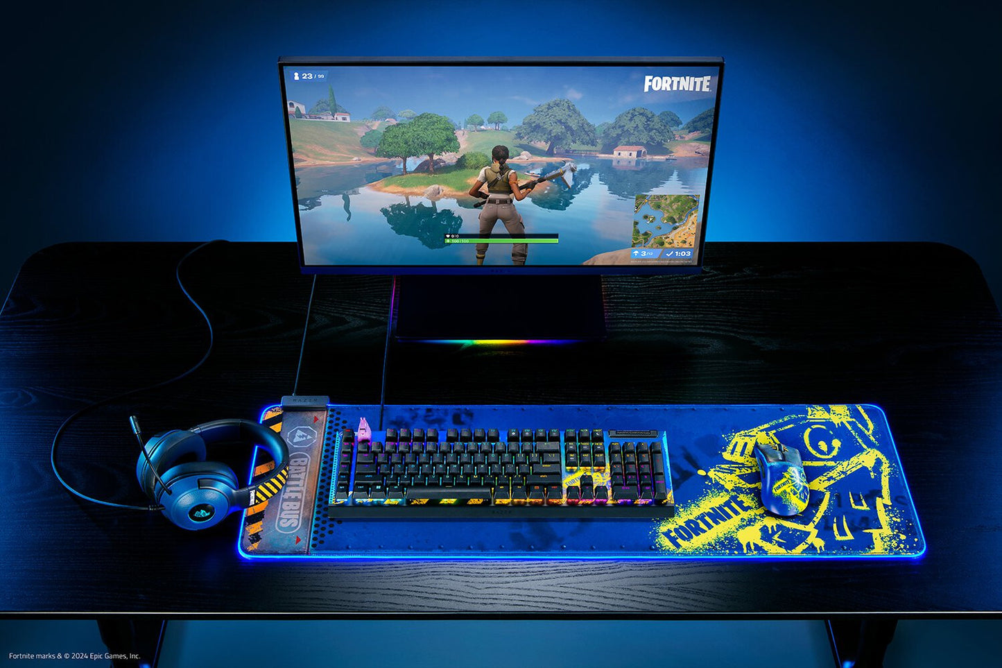Razer Kraken V3 X - Fortnite Edition Headset Kabel Huvudband Spela USB Type-A Multifärg