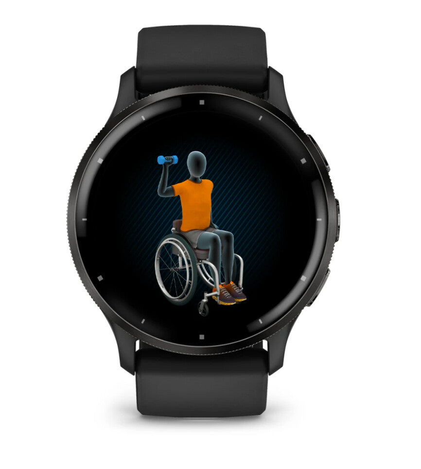 Garmin Venu 3 3,56 cm (1.4") AMOLED 45 mm Digital 454 x 454 pixlar Pekskärm Svart Wi-Fi GPS