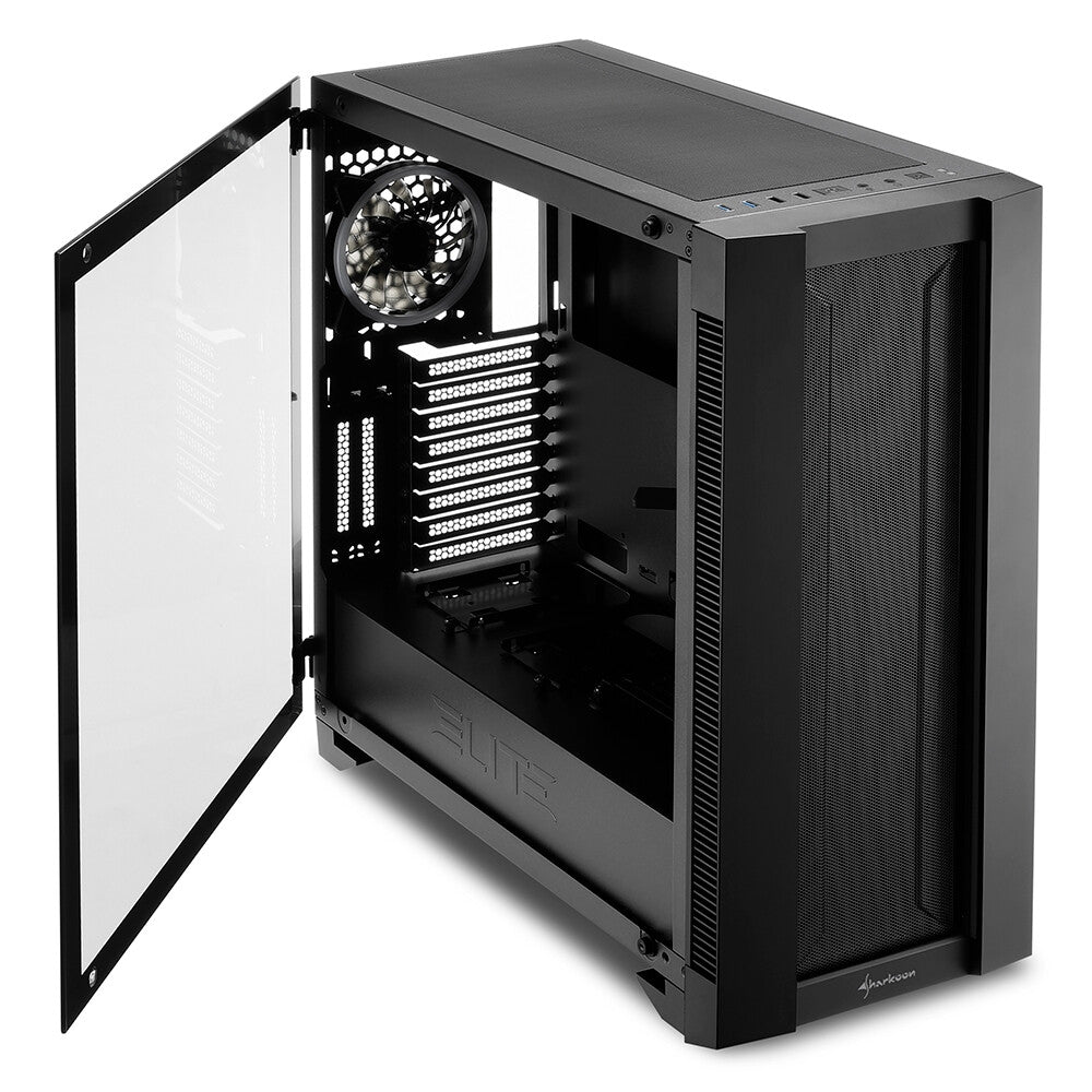 Sharkoon ELITE SHARK CA200M Midi Tower Svart