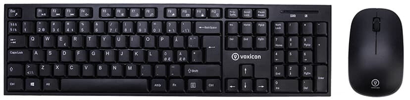 Voxicon DMK-200WL# tangentbord Mus inkluderad Universal RF Trådlös QWERTY Nordic Svart