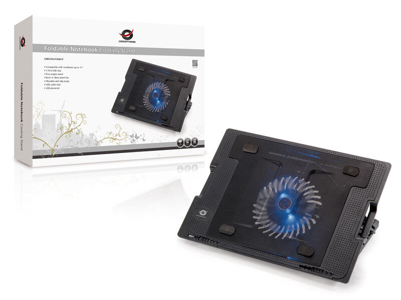 Conceptronic CNBCOOLSTAND1F kylningsdynor för bärbara datorer 43,2 cm (17") Svart