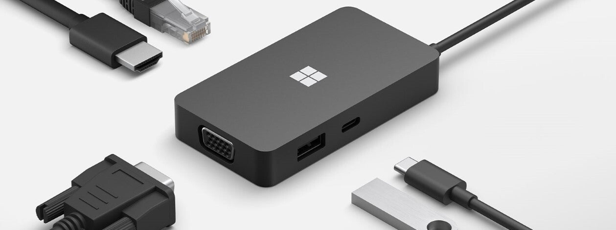 Microsoft 1E4-00003 dockningsstationer för bärbara datorer Svart