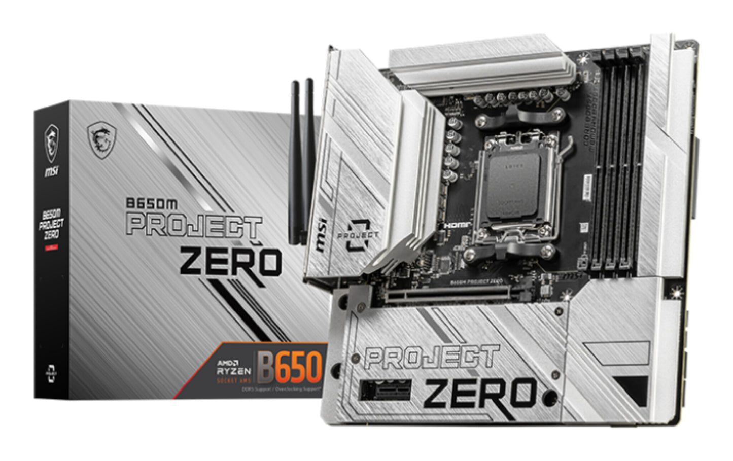MSI B650M PROJECT ZERO moderkort AMD B650 AM5-sockel micro ATX