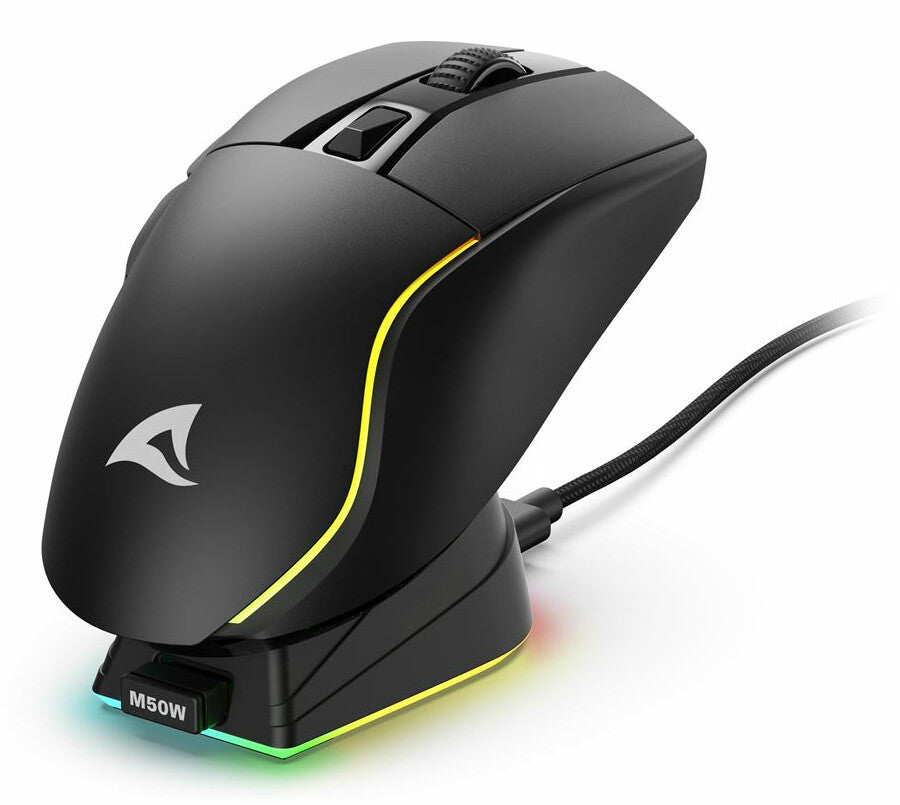 Sharkoon SGM50W datormöss Spela högerhand RF Wireless + USB Type-A Optisk 6400 DPI