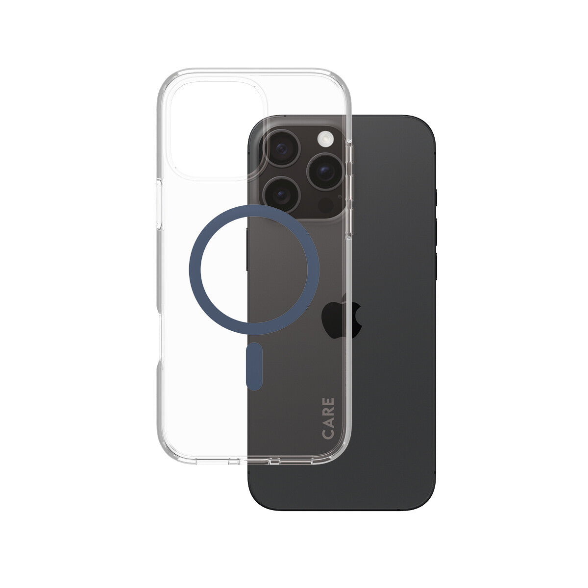 PanzerGlass CARE by ® Flagship Case Transparent Urban Combat w. Blue MagSafe iPhone 16 Pro Max mobiltelefonfodral Omslag