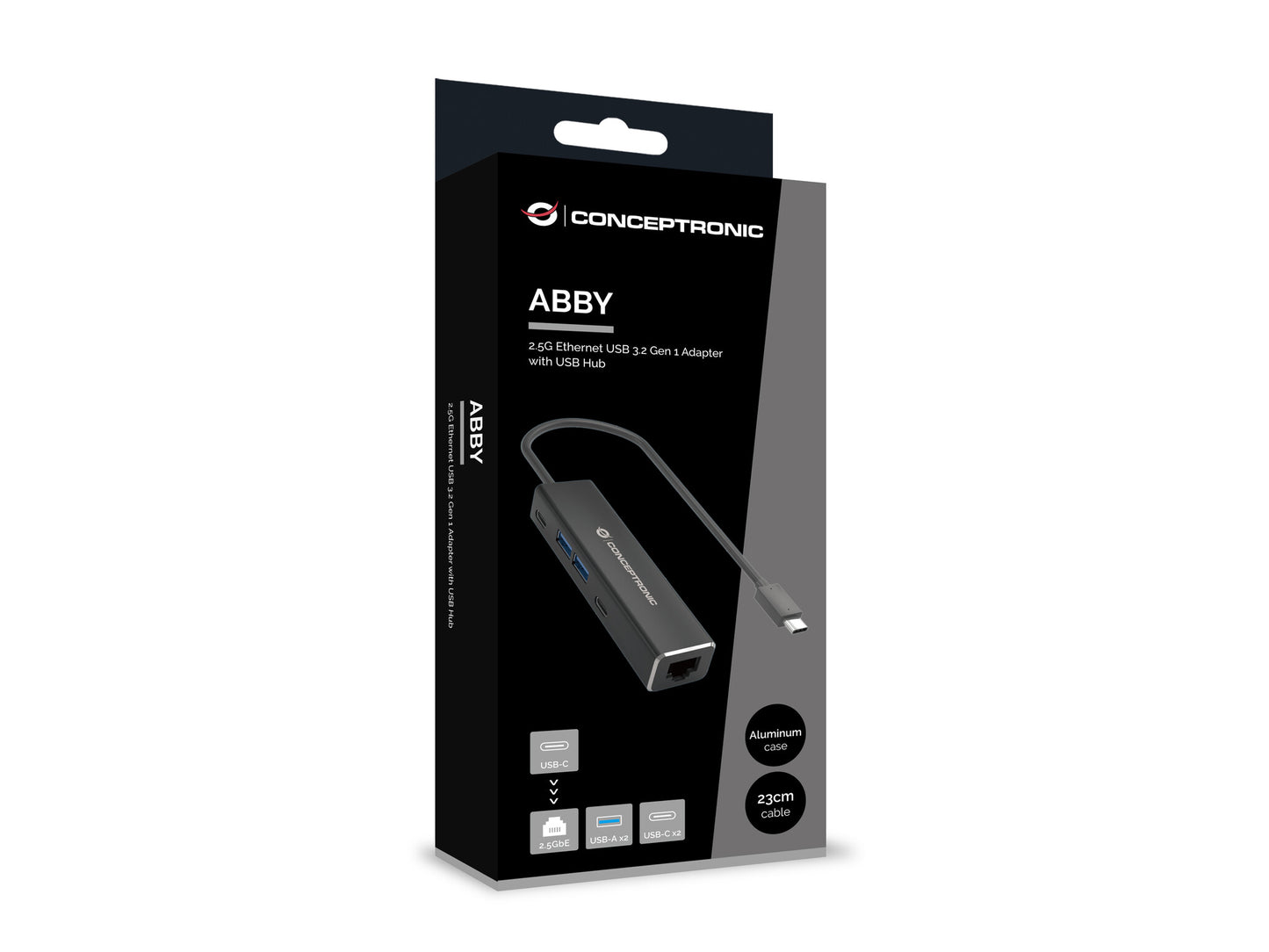 Conceptronic ABBY14B dockningsstationer för bärbara datorer Kabel USB 3.2 Gen 1 (3.1 Gen 1) Type-C Grå