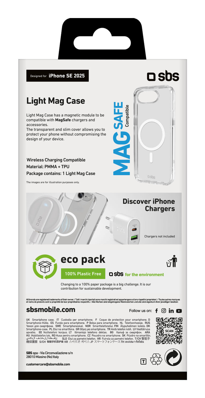 SBS TELIGMAGIPSE25 mobiltelefonfodral 15,5 cm (6.1") Mobilskal Transparent