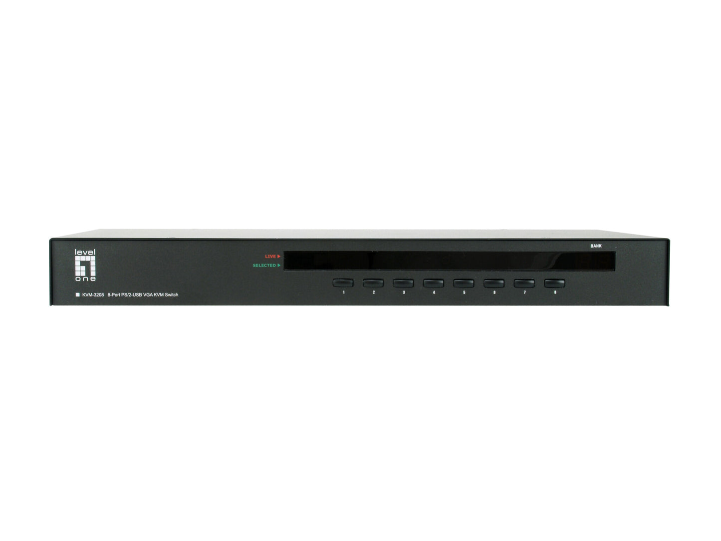 LevelOne KVM-3208 KVM-switchar Rackmontering Svart