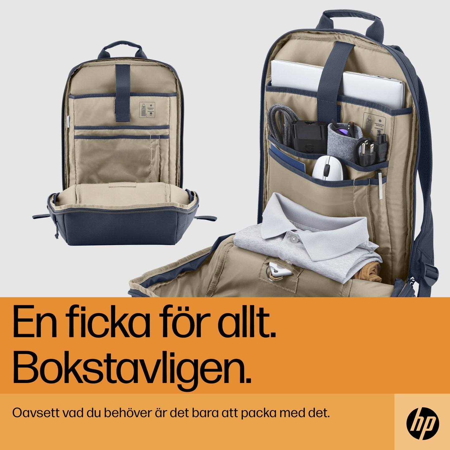 HP Travel 18 liter ryggsäck för 15,6-tums bärbar dator i Blue Night