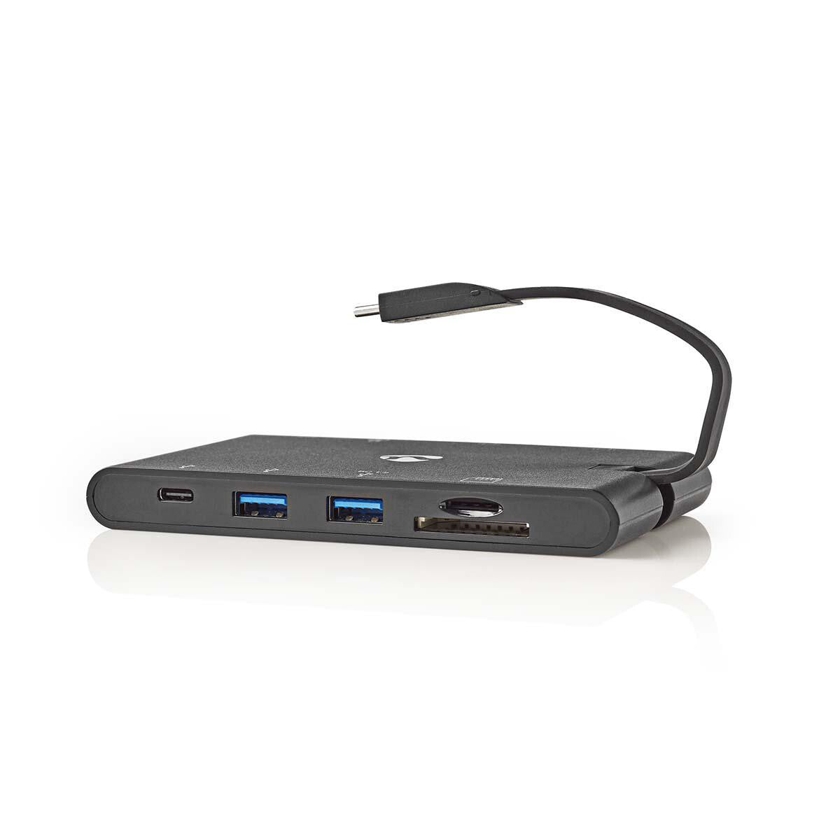 Nedis TCARFD200BK dockningsstationer för bärbara datorer USB 3.2 Gen 1 (3.1 Gen 1) Type-C Svart