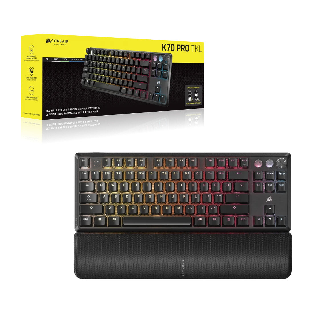 Corsair K70 PRO TKL tangentbord Spela USB Nordic Svart