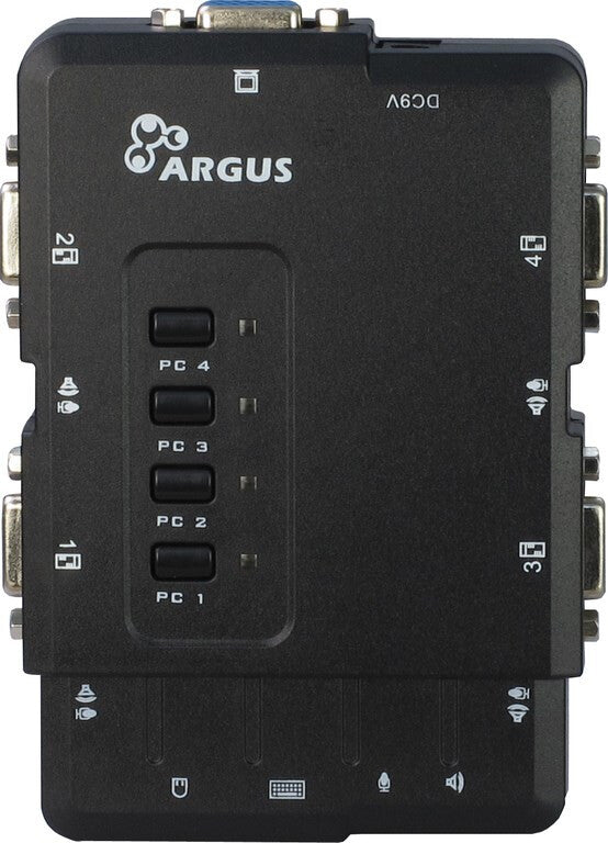 Inter-Tech KVM-CS-41UA KVM-switchar Svart